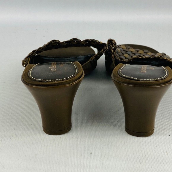 Womens 7M Liz Claiborne Flex Timon Sandals Metallic Brown Leather 2.5" Heels - Picture 5 of 9